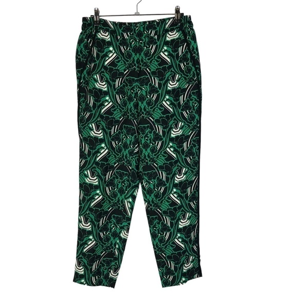 J. Crew Tuxedo Retro Pull On Pant Green & Black Festive 2 - Picture 2 of 5